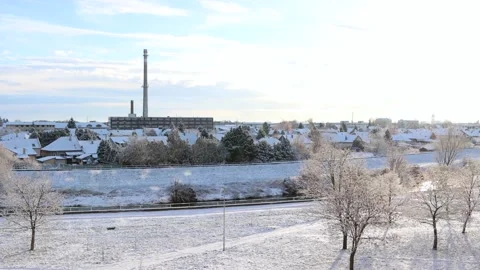Winter, Snowy, Calm Landscape Captured During the Early Morning Stock Footage 147141655