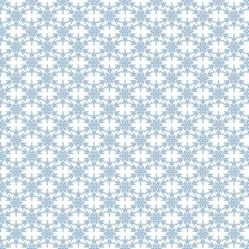 Winter snowy Christmas seamless pattern, crystal symmetrical snowflake for de Stock Illustration