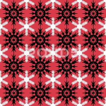 Winter snowy Christmas seamless pattern, crystal symmetrical