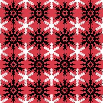 Winter snowy Christmas seamless pattern, crystal symmetrical snowflake for .. Stock Illustration