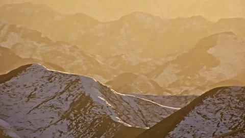 Winter Snowy Danxia Mountains Evening B-Roll 스톡 동영상 325864307