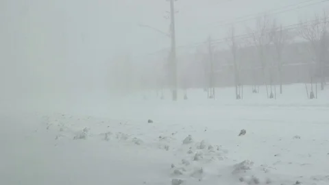 Winter Snowy Driving Stock Footage 70736253