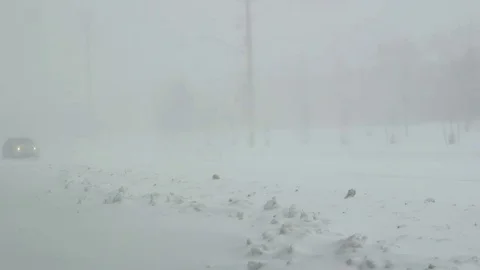 Winter Snowy Driving Stock Footage 70737171