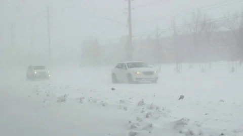 Winter snowy driving Stock-Footage 70754858