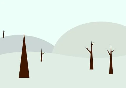 Winter snowy landscape Stock Illustration