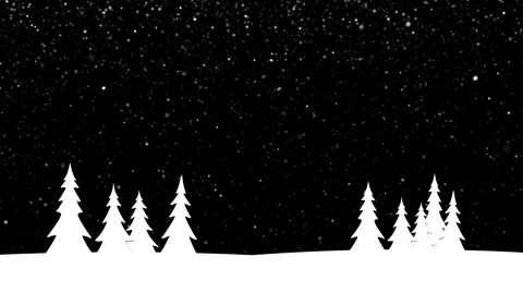 Winter snowy landscape with snowfall looping background Stock Footage 338105729