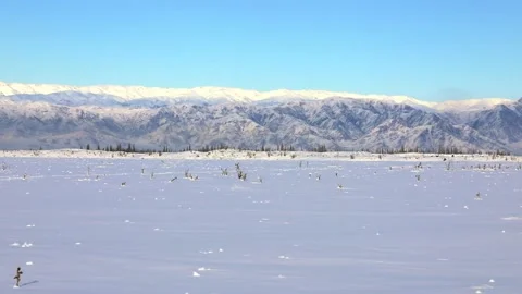 Winter snowy mountains close up 動画素材 236599136