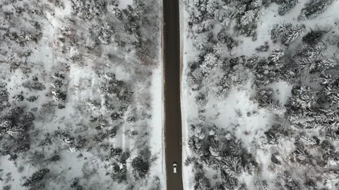 Winter snowy road in mountains 스톡 동영상 168533980