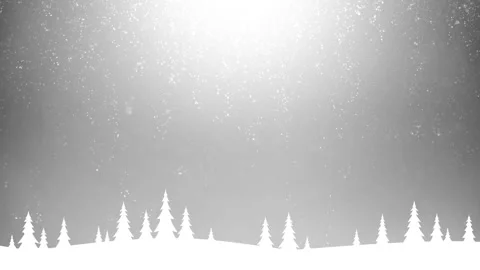 Winter snowy tree landscape scene with snowfall Stock Footage 339706713