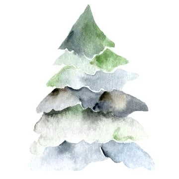 Winter snowy woods seamless pattern. Silhouettes of cute snowy trees on white 스톡 일러스트