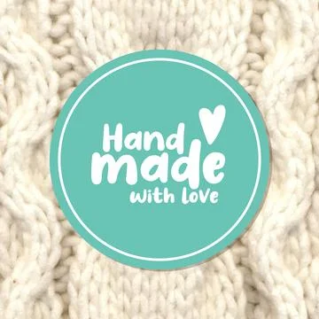 Winter socks label, hand made with love Illustrazione stock