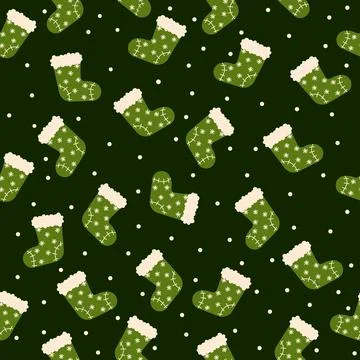 Winter socks seamless. Christmas pattern for wrapping paper and new year fa.. Stock Illustration