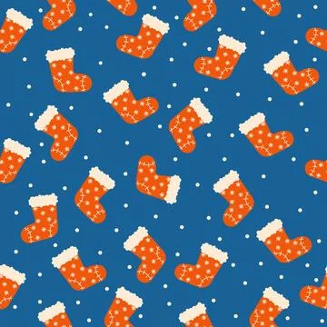 Winter socks seamless. Christmas pattern for wrapping paper and new year fa.. Stock Illustration