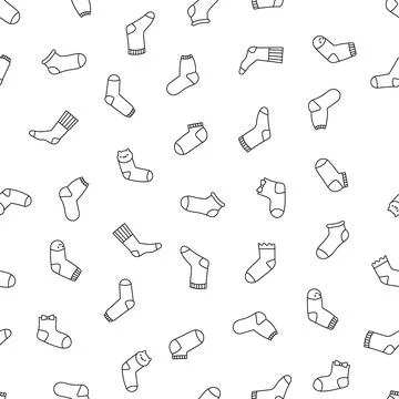 Winter socks. Seamless pattern. Coloring Page. Stock Illustration