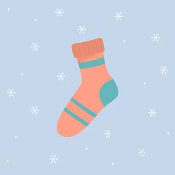 Winter socks. Warm socks. Winter accessories Flat vector illistration Stock Illustration
