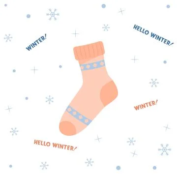 Winter socks. Warm socks. Winter accessories Flat vector illistration Stock Illustration