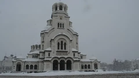 Winter in Sofia. Main church. Stock Footage 20486751