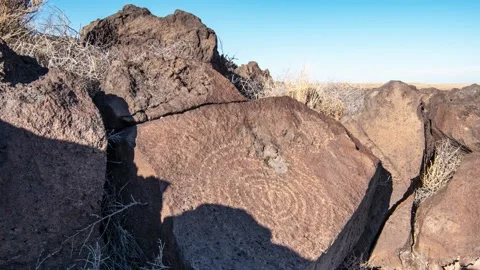 Winter Solstice Ancient Petroglyph Stock Footage 145594959