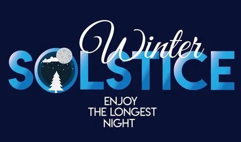 Winter solstice lettering vector typography. hand drawn calligraphy winter so Stock Illustration