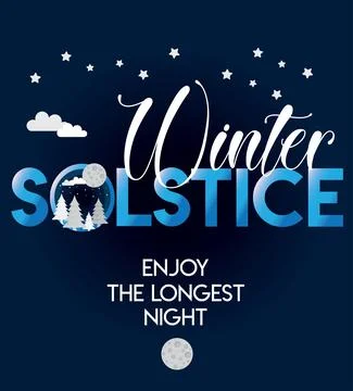 Winter solstice lettering vector typography. hand drawn calligraphy winter so Stock Illustration