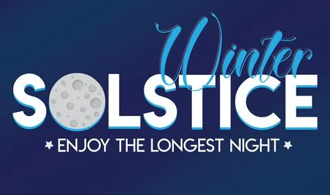 Winter solstice lettering vector typography. hand drawn calligraphy winter so Stock Illustration