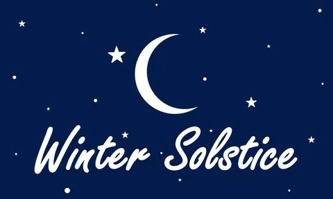 Winter solstice night sky typography Stock Illustration
