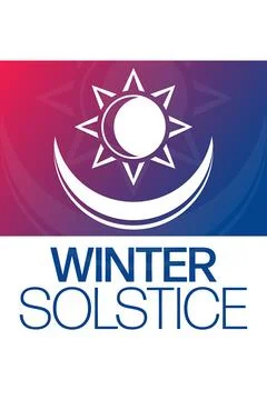 Winter Solstice. Vector illustration. Holiday poster. Illustrazione stock
