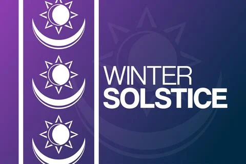 Winter Solstice. Vector illustration. Holiday poster. Illustrazione stock