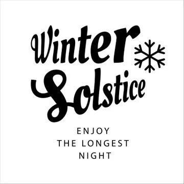 Winter soltice lettering vector typography. hand drawn calligraphy winter sol Stock Illustration