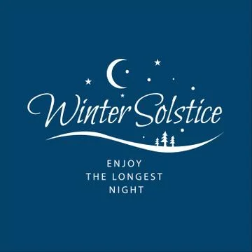 Winter soltice lettering vector typography. hand drawn calligraphy winter sol Stock Illustration