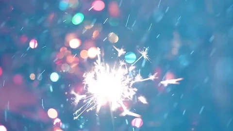 Winter sparkler Video stock 83897019