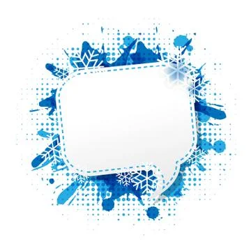Winter Speech Bubble Isolated White Background Stock Illustration