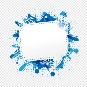 Winter Speech Bubble With Snowflakes Isolated Transparent Background Stock Illustration