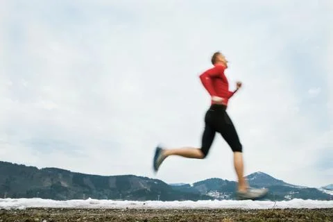 Winter speed runner Stock Photos
