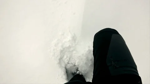 Winter sport activity. Hiking with backpack and snowwhoes Stock Footage 104083736