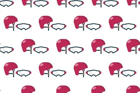 Winter sport equipment seamless pattern background Stock Illustration