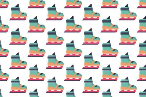 Winter sport equipment seamless pattern background Stock Illustration