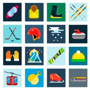 Winter sport icons set 스톡 일러스트