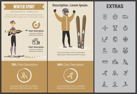 Winter sport infographic template, elements, icons イラスト素材