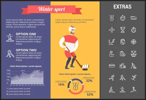 Winter sport infographic template, elements, icons イラスト素材