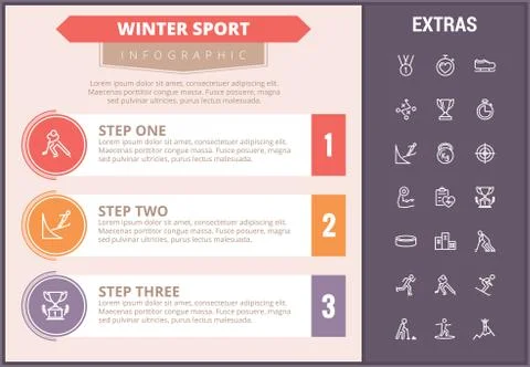Winter sport infographic template, elements, icons イラスト素材