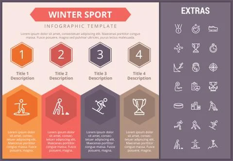 Winter sport infographic template, elements, icons イラスト素材