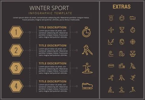 Winter sport infographic template, elements, icons イラスト素材