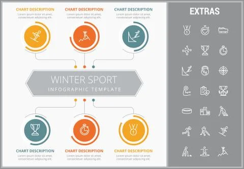 Winter sport infographic template, elements, icons Stock Illustration
