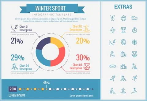 Winter sport infographic template, elements, icons イラスト素材