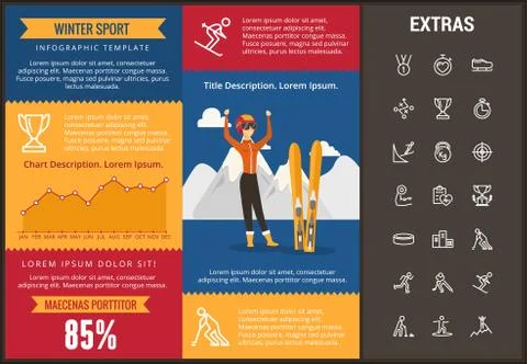 Winter sport infographic template, elements, icons イラスト素材