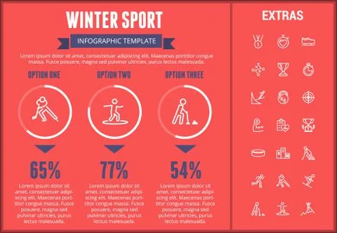 Winter sport infographic template, elements, icons Stock Illustration