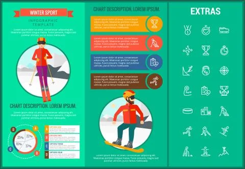 Winter sport infographic template, elements, icons イラスト素材