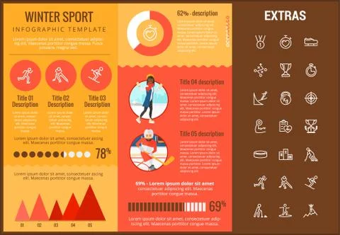 Winter sport infographic template, elements, icons Stock Illustration