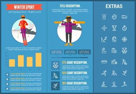 Winter sport infographic template, elements, icons イラスト素材